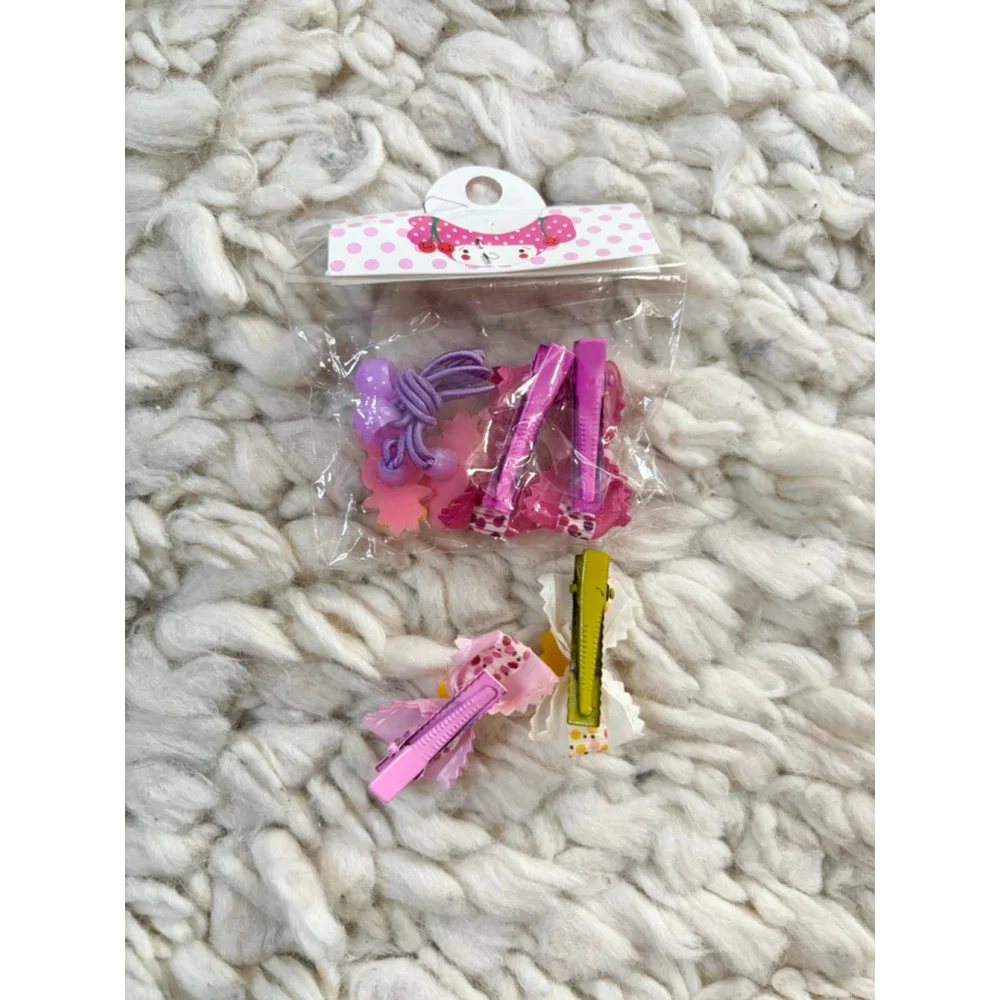 Girls Unbranded Hair Accessories Set Pink Yellow mini Bows Clips